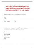 WGU C955 - Module 7: Probability Exam (Latest 2024/ 2025 Update) Questions and Verified Answers| 100% Correct| Grade A