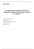 IB Psychology IA (marked 21/22) - The effect of articulatory suppression on memory recall  (Landry and Bartling's experiment)