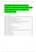 TEST BANK FOR Hamric And HCorrect Answeron-S Advanced Practice Nursing 6th Edition By Mary Fran Tracy-100% Top Scores-2023- 2024