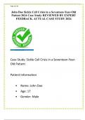 John Doe Sickle Cell Crisis in a Seventeen-Year-Old Patient 2024 Case Study REVIEWED BY EXPERT FEEDBACK. ACTUAL CASE STUDY 2024