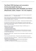 Test Bank FOR Stanhope and Lancasters Community Health Nursing in Canada,QUESTIONS AND ANSWERS 4th Edition (MacDonald, 2024), Chapter 1-18 | All Chapters