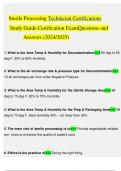 CBSPD |Sterile Processing |Technician Certifications|  Study Guide Certification Exam Questions and Answers (2024/2025) GRADED A++