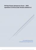 PSI Real Estate Salesperson Exam – With Questions & All Accurate Answers (Rated A+)
