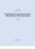 PSI National Exam for Real Estate Licensing || With Questions & 100% Accurate Answers