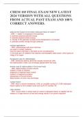 CHEM 103 FINAL EXAM NEW LATEST 2024 VERSION WITH ALL QUESTIONS FROM ACTUAL PAST EXAM AND 100% CORRECT ANSWERS.