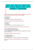 2024 A&P HESI A2 PRACTICE TEST EXAM QUESTIONS WITH CORRECT ANSWERS