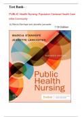 Test Bank-  PUBLIC Health Nursing: Population-Centered Health Care in the Community    by Marcia Stanhope and Jeanette Lancaster    11th Edition