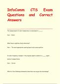 InfoComm CTS Exam Questions and Correct  Answers