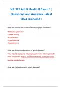 NR 325 Adult Health II Exam 1 | Questions and Answers Latest 2024 Graded A+