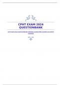 CPHT EXAM 2024 QUESTIONBANK|VERIFIED|GUARANTEED QUIZZES|ACCURATE ANSWERS