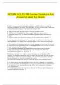   NCSBN NCLEX RN Review Questions And Answers Latest Top Score.