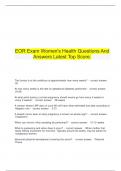     EOR Exam Women's Health Questions And Answers Latest Top Score.