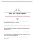 WPC 150: FINANCE EXAM WITH GUARANTEED ACCURATE ANSWERS|VERIFIED