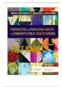 FOUNDATIONS FOR POPULATION HEALTH IN COMMUNITY/PUBLIC HEALTH NURSING STANHOPE LANCASTER TEST BANK FULL COVERED 