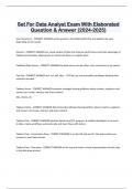 Set For Data Analyst Exam With Elaborated  Question & Answer (2024-2025) 