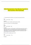   WGU Biochemistry Final Review Questions And Answers Well Illustrated.