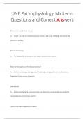 UNE Pathophysiology Midterm Questions and Correct Answers 