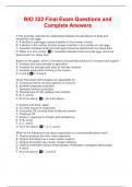 BIO 322 Final Exam Questions and Complete Answers