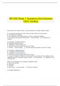  NR 509 Week 1 Questions And Answers 100% Verified.