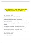  Medical Assistant State Test Study Guide Questions And Answers Rated A+.