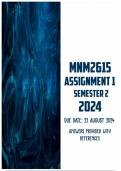 MNM2615 Assignment 1 Semester 2 2024 | Due 23 August 2024