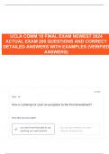 UCLA COMM 10 FINAL EXAM NEWEST 2024 ACTUAL EXAM 200 QUESTIONS AND CORRECT DETAILED ANSWERS WITH EXAMPLES (VERIFIED ANSWERS) 