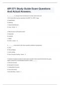 API 571 Study Guide Exam Questions And Actual Answers.