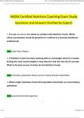 NASM Certified Nutrition Coaching Exam Questions and Answers (Verified by Expert