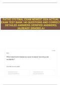 PATHO 370 FINAL EXAM NEWEST 2024 ACTUAL EXAM TEST BANK 140 QUESTIONS AND CORRECT DETAILED ANSWERS (VERIFIED ANSWERS) |ALREADY GRADED A+