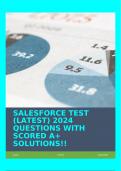 SALESFORCE TEST (LATEST) 2024 QUESTIONS WITH SCORED A+ SOLUTIONS!!