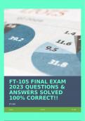 FT-105 FINAL EXAM 2023 QUESTIONS & ANSWERS SOLVED 100% CORRECT!!