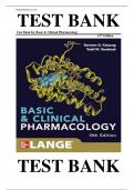 TEST BANK For Basic and Clinical Pharmacology 15th Edition by Bertram G. Katzung & Anthony J. Trevor , ISBN: 9781260452310 |COMPLETE TEST BANK| Guide A+