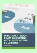 INTERNACHI ROOF EXAM QUESTIONS WITH 100% ACTUAL SOLUTIONS!!