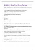 BIO 311C Sata Final Exam Review Questions And Answers With Verified Solutions Graded A+