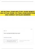 NR 565 FINAL EXAM AND STUDY GUIDE NEWEST 2024 ACTUAL EXAM 110+ FINAL EXAM QUESTIONS AND CORRECT DETAILED ANSWERS 