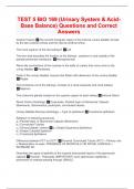 TEST 5 BIO 169 (Urinary System & Acid-Base Balance) Questions and Correct Answers