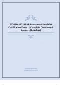 IEC 62443-IC33 Risk Assessment Specialist Certification Exam || Complete Questions & Answers (Rated A+)