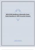 WGU D220 Healthcare Informatics Exam - Study Questions & 100% Accurate Answers