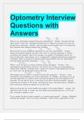 Optometry Interview Questions with Answers