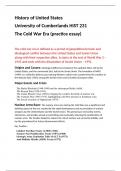 Course - HIST 231  Cold War Era Notes UNIVERSITY OF CUMBERLANDS ( Short  Notes) EXAM PREPARATION