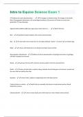 Intro to Equine Science Exam 1 Questions And Answers With Verified Solutions Graded A+