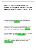 BIOS 251 EXAM 2 QUESTIONS WITH CORRECTRY ANALYZED ANSWERS (ACTUAL EXAM) ALREADY GRADED A+ LATEST 2024 