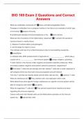 BIO 169 Exam 2 Questions and Correct Answers