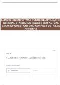 ILLINOIS RIGHTS OF WAY PESTICIDE APPLICATOR GENERAL STANDARDS NEWEST 2024 ACTUAL EXAM 200 QUESTIONS AND CORRECT DETAILED ANSWERS