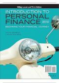 INTRODUCTION TO PERSONAL FINANCE BEGINNING YOUR FINANCIAL JOURNEY 2ND EDITION BY JOHN E. GRABLE, LANCE PALMER ( CHAPTER 1_10) SOLUTIONS MANUAL