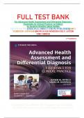 FULL TEST BANK For Advanced Health Assessment and Differential Diagnosis: Essentials for Clinical Practice 1st Edition by Suzanne Smeltzer latest Update 