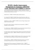 HCQM - Quality Improvement,  Management, & Assurance UPDATED  Exam Questions and CORRECT Answers