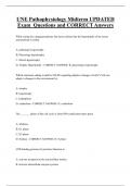 UNE Pathophysiology Midterm UPDATED  Exam Questions and CORRECT Answers