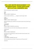 SOIL AND WATER MANAGEMENT CCA INTERNATIONAL EXAM QUESTIONS WITH ACTUAL ANSWERS 2024