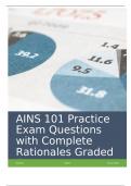 AINS 101 Practice Exam Questions with Complete Rationales Graded A+